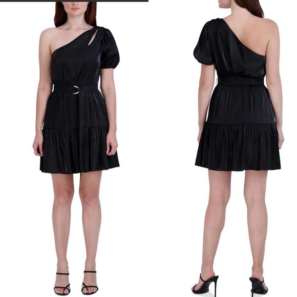 💃🏻BCBGeneration Black Asymmetrical One-Shoulder Cocktail Dress - Picture 1 of 6